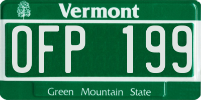 VT license plate OFP199