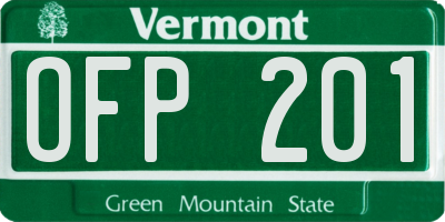 VT license plate OFP201