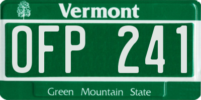 VT license plate OFP241