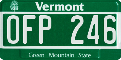 VT license plate OFP246
