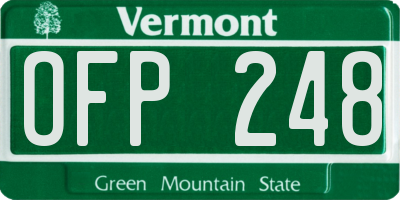 VT license plate OFP248