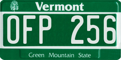 VT license plate OFP256