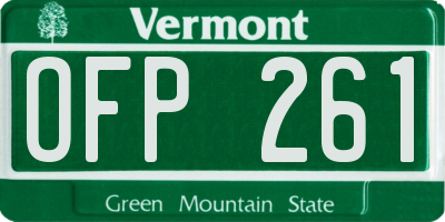 VT license plate OFP261
