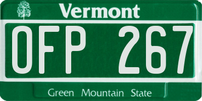 VT license plate OFP267