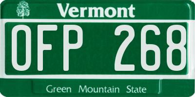 VT license plate OFP268