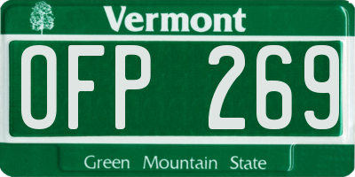 VT license plate OFP269