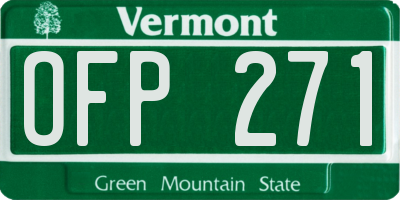 VT license plate OFP271
