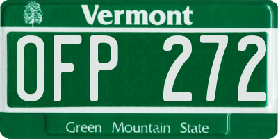 VT license plate OFP272
