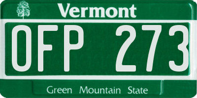 VT license plate OFP273