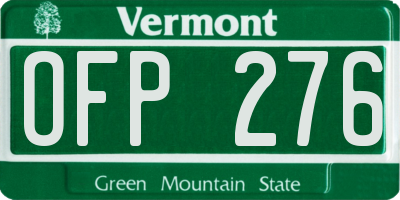 VT license plate OFP276