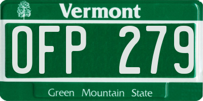 VT license plate OFP279