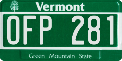 VT license plate OFP281