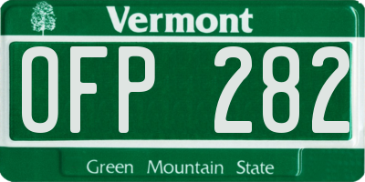 VT license plate OFP282