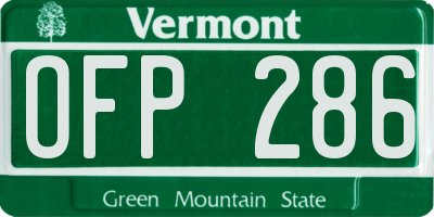 VT license plate OFP286
