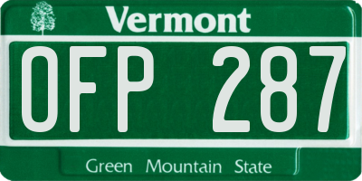 VT license plate OFP287