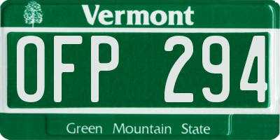 VT license plate OFP294