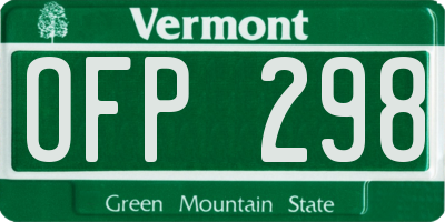 VT license plate OFP298