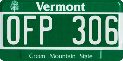 VT license plate OFP306