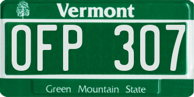 VT license plate OFP307