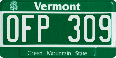 VT license plate OFP309