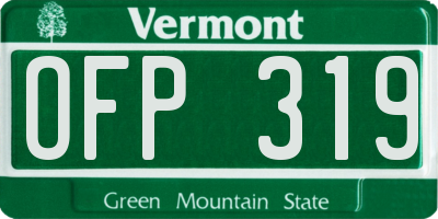 VT license plate OFP319