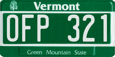 VT license plate OFP321