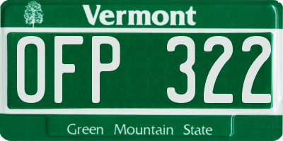 VT license plate OFP322