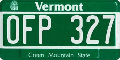 VT license plate OFP327