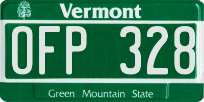 VT license plate OFP328