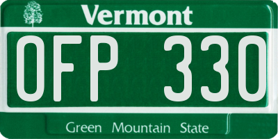 VT license plate OFP330