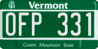 VT license plate OFP331