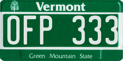 VT license plate OFP333