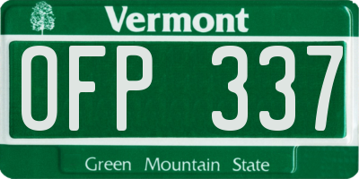 VT license plate OFP337