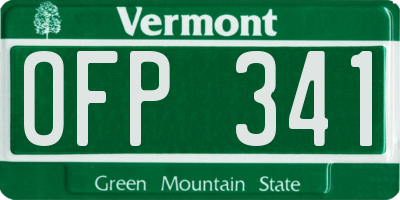 VT license plate OFP341