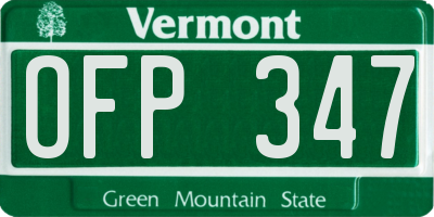 VT license plate OFP347
