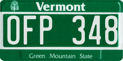VT license plate OFP348