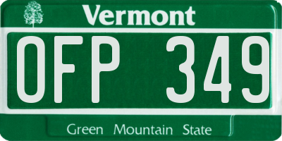 VT license plate OFP349