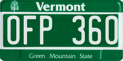 VT license plate OFP360