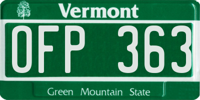 VT license plate OFP363