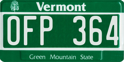 VT license plate OFP364