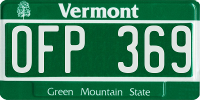 VT license plate OFP369