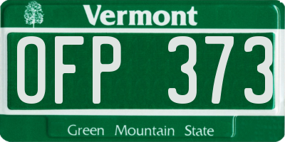 VT license plate OFP373