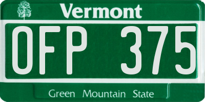 VT license plate OFP375