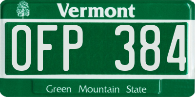 VT license plate OFP384
