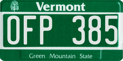 VT license plate OFP385