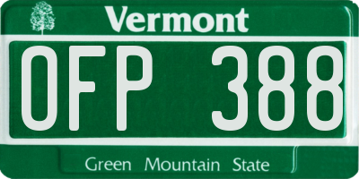 VT license plate OFP388