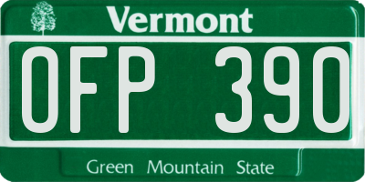 VT license plate OFP390