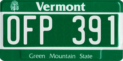 VT license plate OFP391