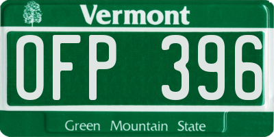 VT license plate OFP396