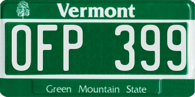 VT license plate OFP399
